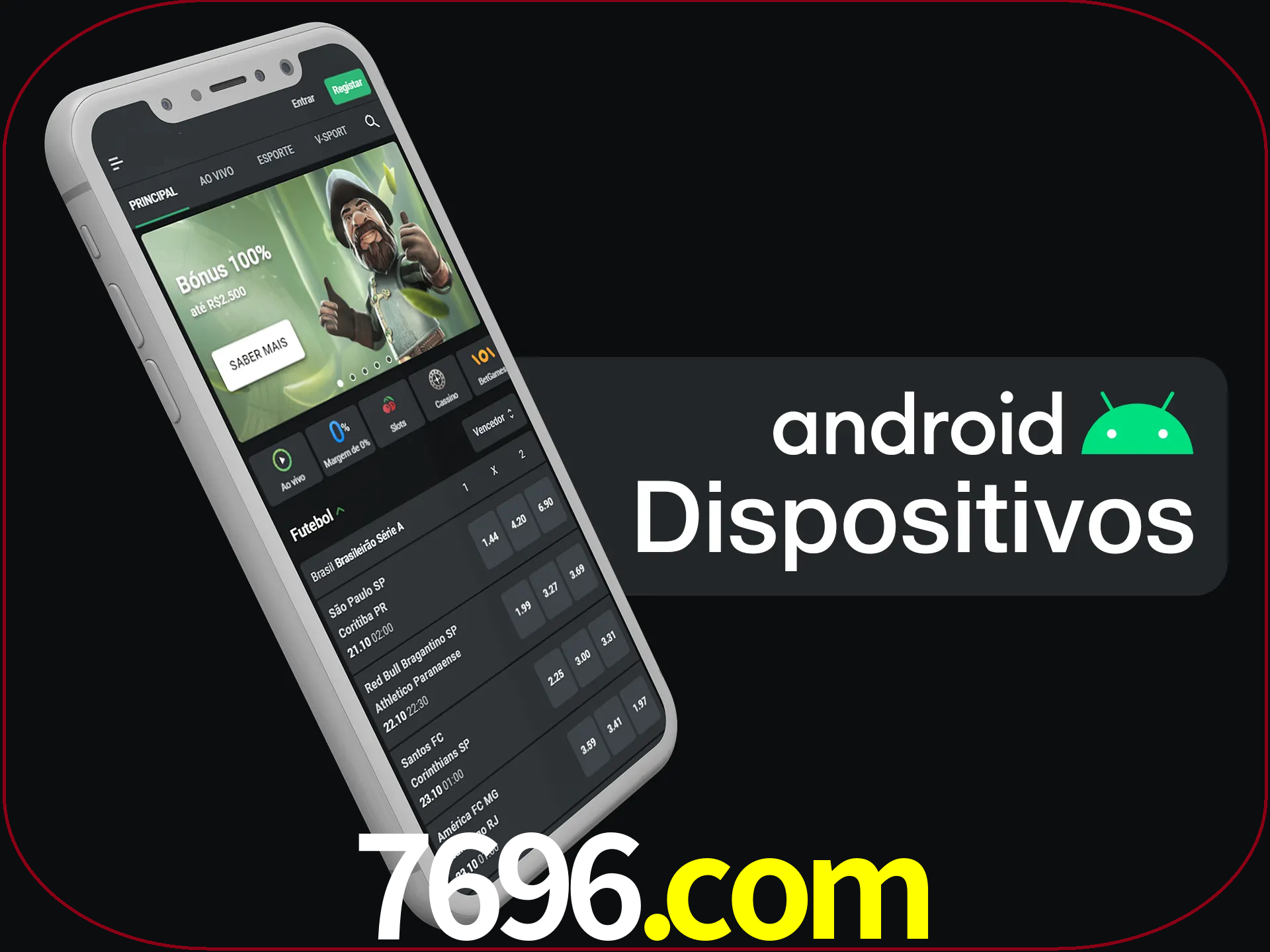 O aplicativo suporta a maioria de todos os dispositivos Android.